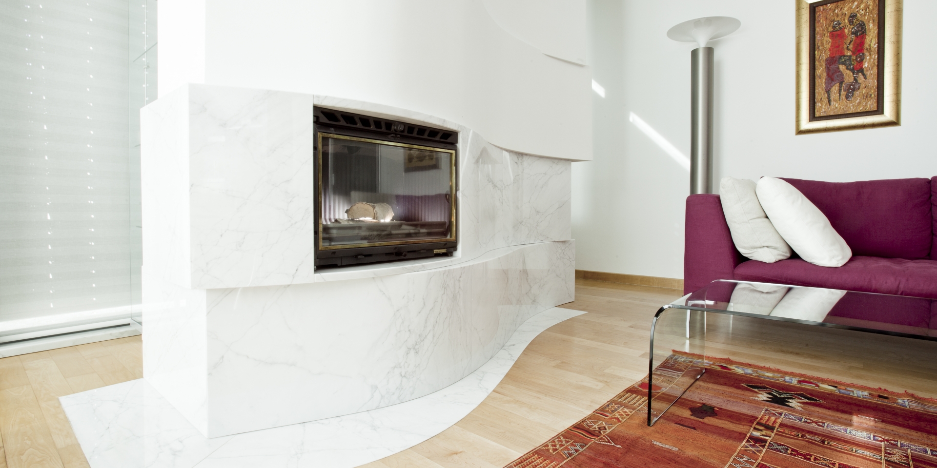 Kamin - marmor statuario 